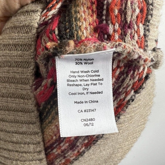Talbots Tan Fair Isle Cardigan Sweater Wool Blend - Picture 11 of 11